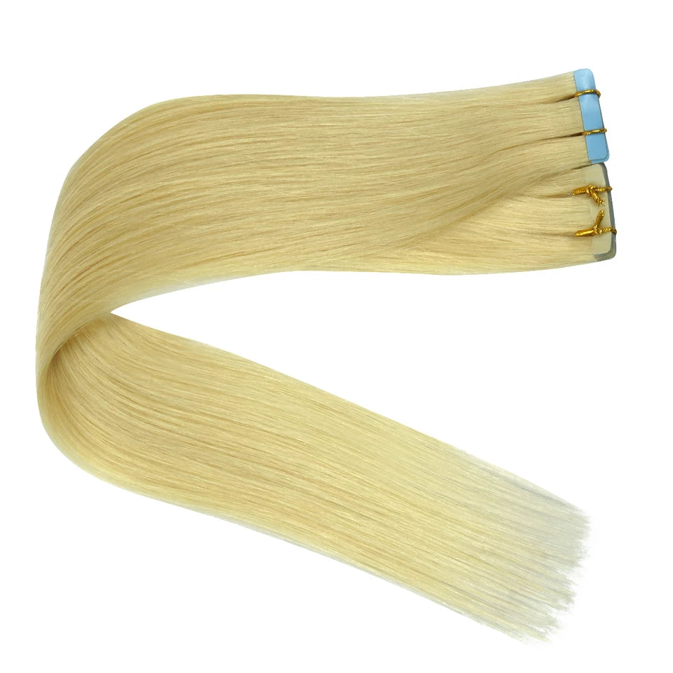 #613 PU Skin Weft Tape Hair Extensions 8"-24" Skin Weft Adhesive Tape Hair Blonde Tape Ons 20pcs Invisible Tape HairUGo