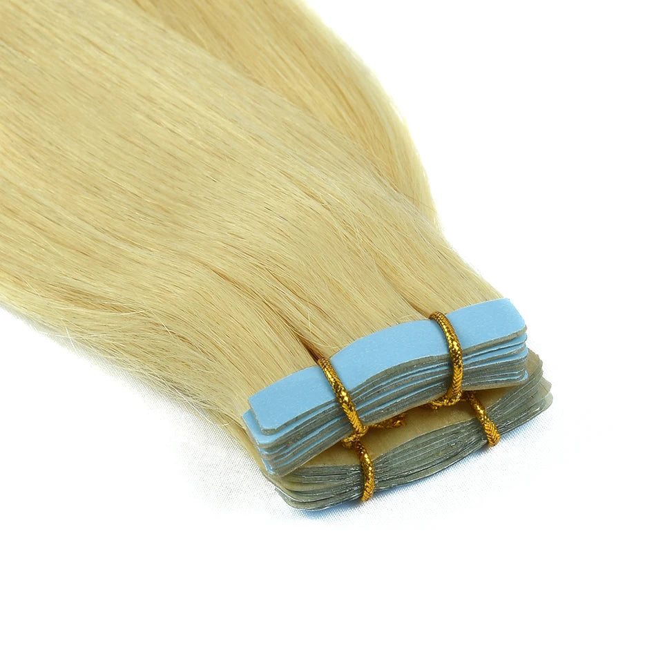 #613 PU Skin Weft Tape Hair Extensions 8"-24" Skin Weft Adhesive Tape Hair Blonde Tape Ons 20pcs Invisible Tape HairUGo
