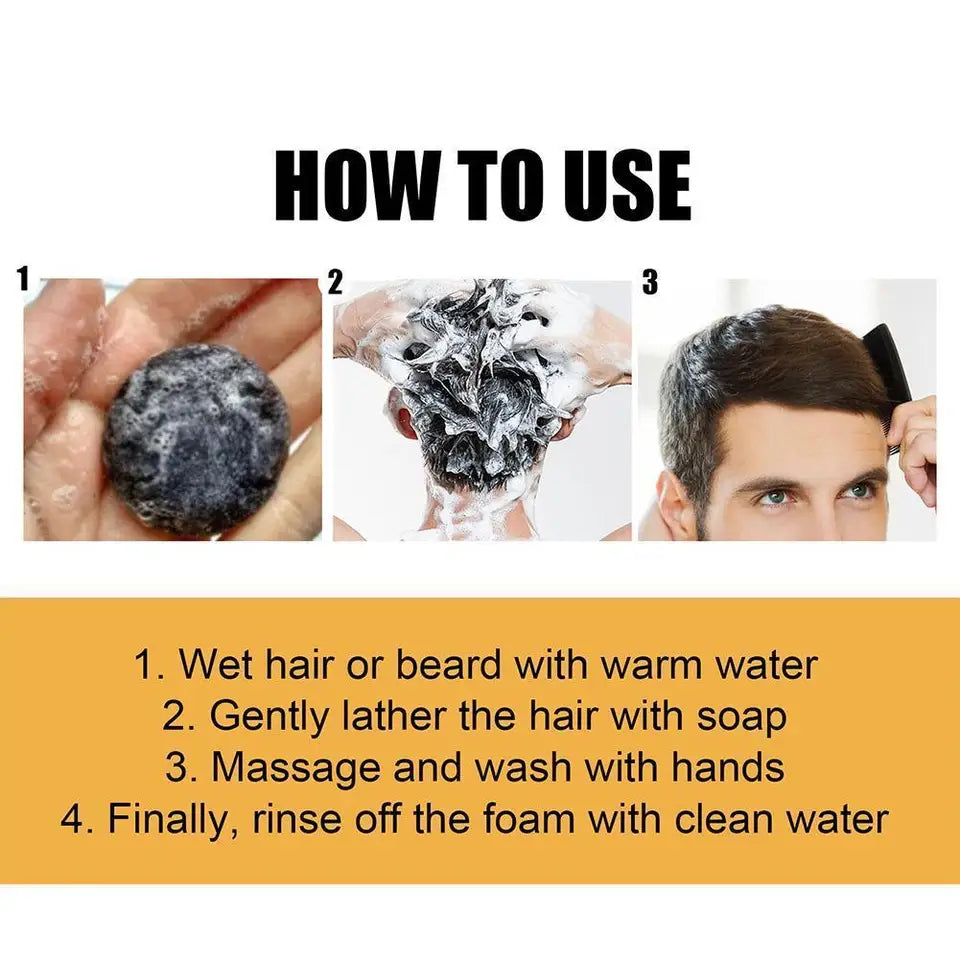 Polygonum Hair Darkening Shampoo Soap Repair Gray White Hair Color To Black Shampoo Soap Hair Nourishing Handmade Shampoo Soap