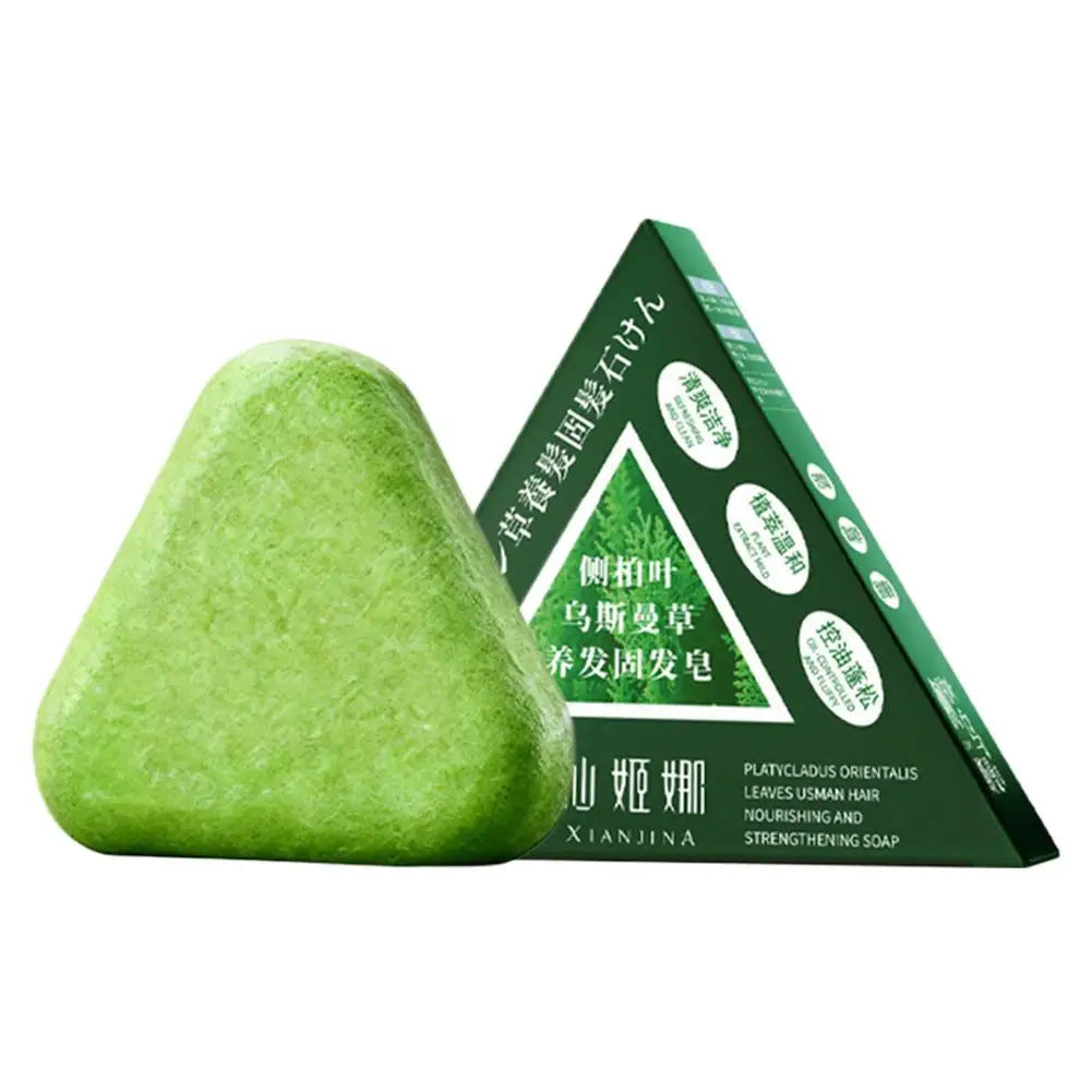 Natural Herbal Shampoo Soap Usman Grass Handmade Soap Hair Nourishing, Oil Control, Strengthen Hair Root Solid Shampoo