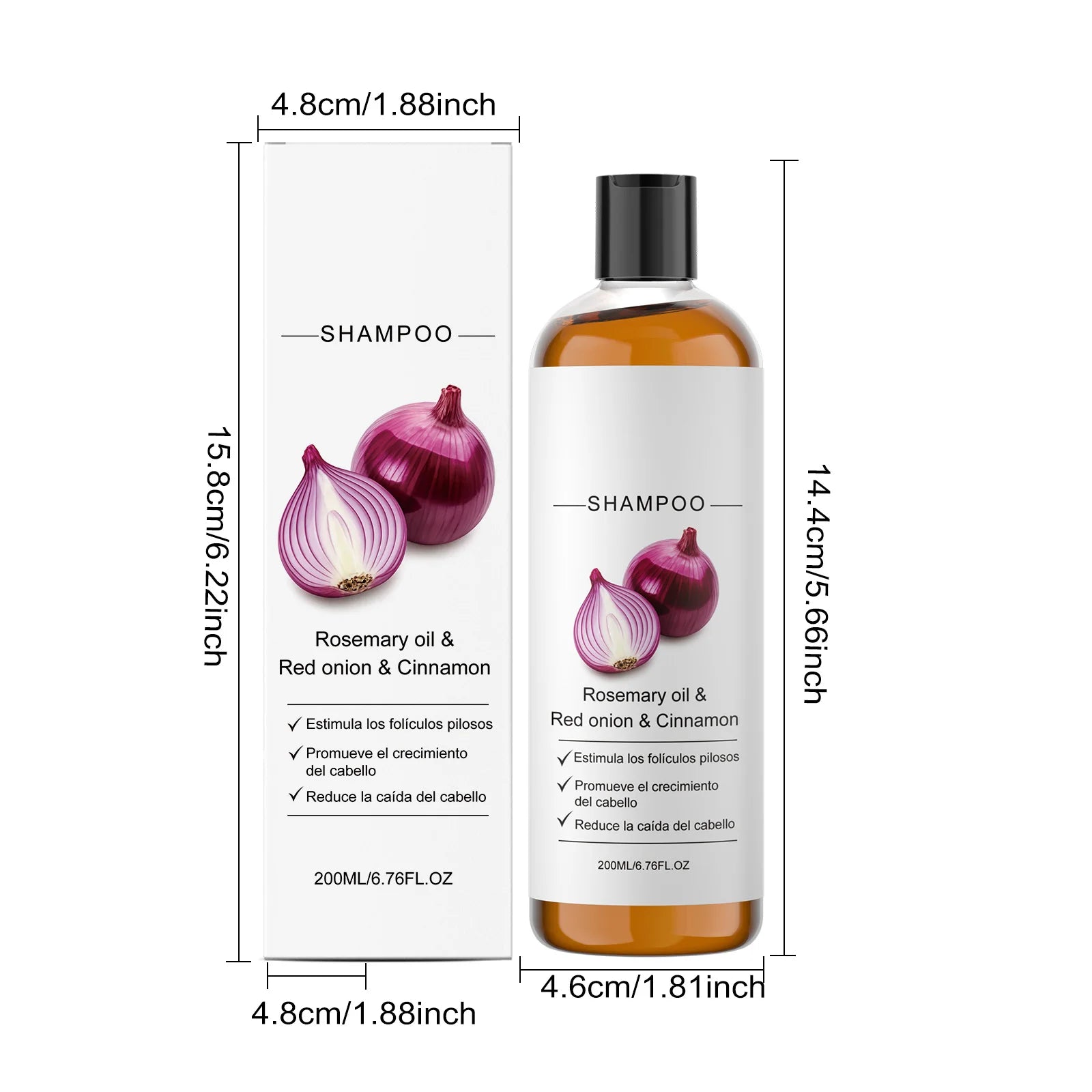 Anti-Frizz Density Shampoo Gentle Rosemary Red Onion Oil Balances Oil Without Over-Drying Smooth Shiny Fluffy Hair Care Shampoo