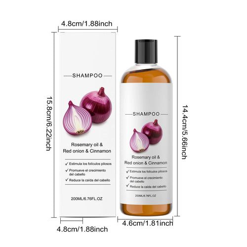 Anti-Frizz Density Shampoo Gentle Rosemary Red Onion Oil Balances Oil Without Over-Drying Smooth Shiny Fluffy Hair Care Shampoo