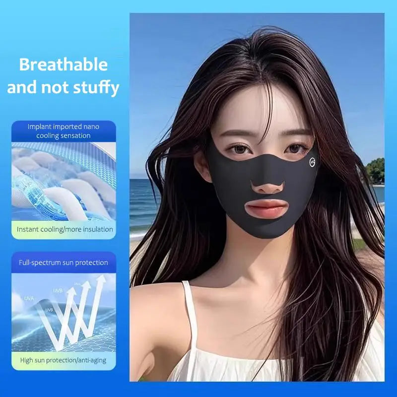 1Pcs Outdoor Sports Running Face Guard Mask Ear-Hanging Open Mouth Nose Breathable Sun Protection Mask Anti-UV Riding Face Mask