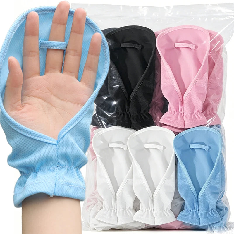 1/2pairs Driving Sun Protection Gloves Women Outdoor Cycling UV Resistant Gloves Breathable Fabric Anti-slip Horseshoe Sleeves