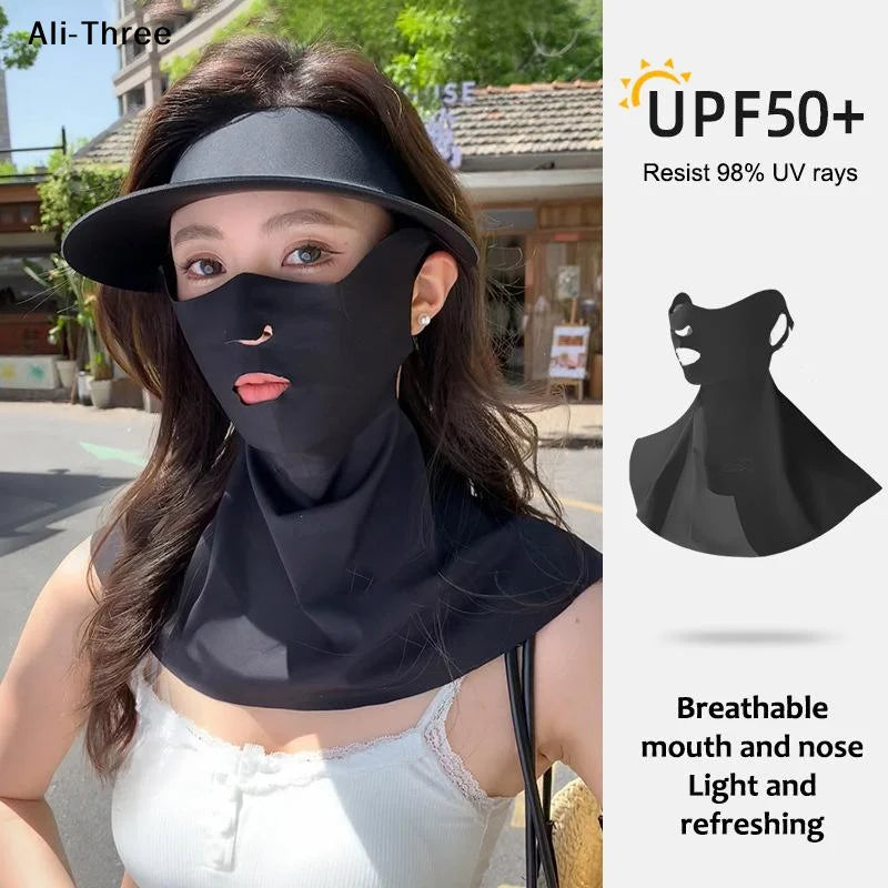 1Pcs Outdoor Sports Running Face Guard Mask Ear-Hanging Open Mouth Nose Breathable Sun Protection Mask Anti-UV Riding Face Mask