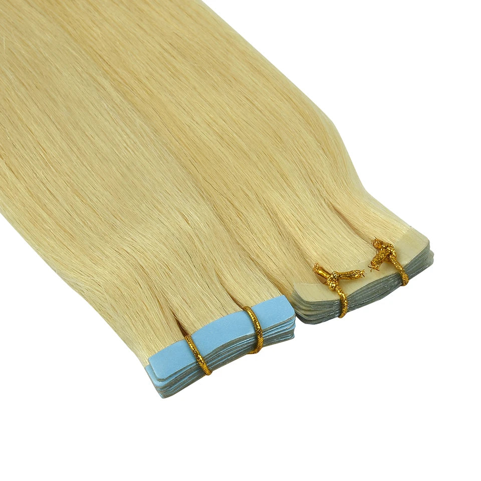 #613 PU Skin Weft Tape Hair Extensions 8"-24" Skin Weft Adhesive Tape Hair Blonde Tape Ons 20pcs Invisible Tape HairUGo