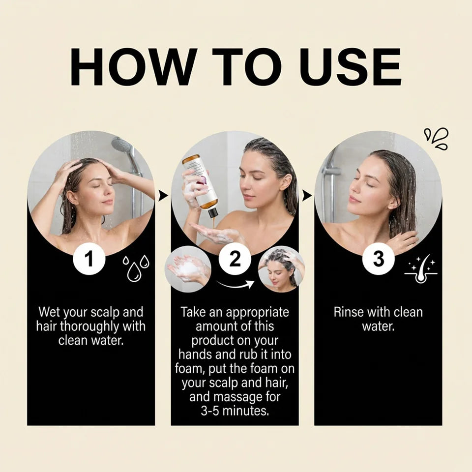 Anti-Frizz Density Shampoo Gentle Rosemary Red Onion Oil Balances Oil Without Over-Drying Smooth Shiny Fluffy Hair Care Shampoo