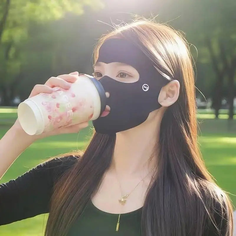 1Pcs Outdoor Sports Running Face Guard Mask Ear-Hanging Open Mouth Nose Breathable Sun Protection Mask Anti-UV Riding Face Mask