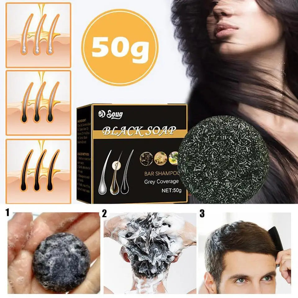 Polygonum Hair Darkening Shampoo Soap Repair Gray White Hair Color To Black Shampoo Soap Hair Nourishing Handmade Shampoo Soap