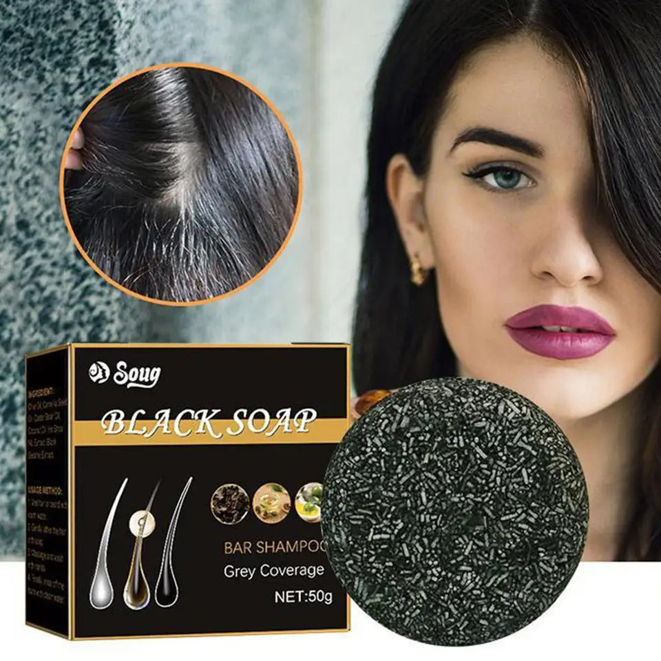 Polygonum Hair Darkening Shampoo Soap Repair Gray White Hair Color To Black Shampoo Soap Hair Nourishing Handmade Shampoo Soap